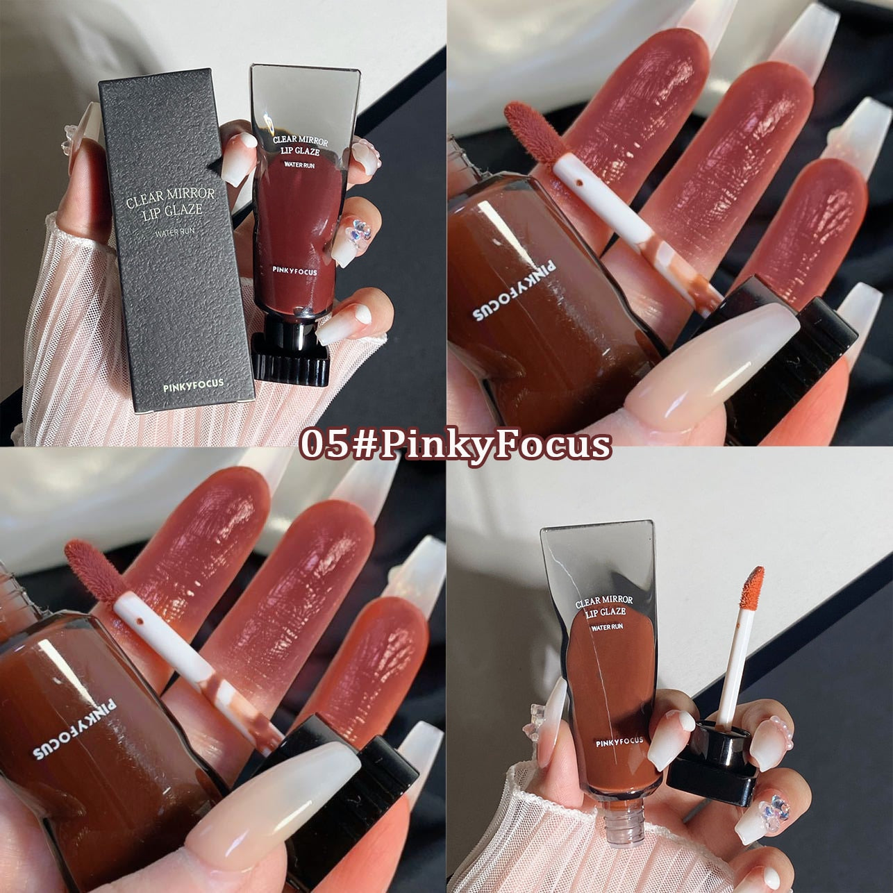 Water Lip Glaze High Gloss Moisturizing Sexy Red Lip Tint - LONGLASTING