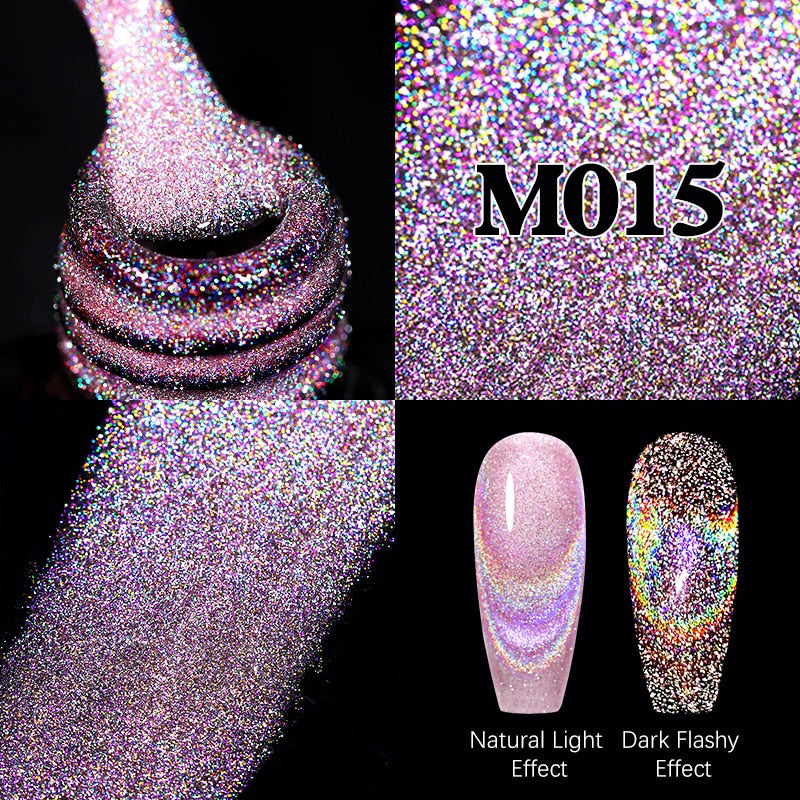 Sparkling Gel Nail Polish Reflective Glitter Semi Permanent Need Base Top Coat 7.5ml
