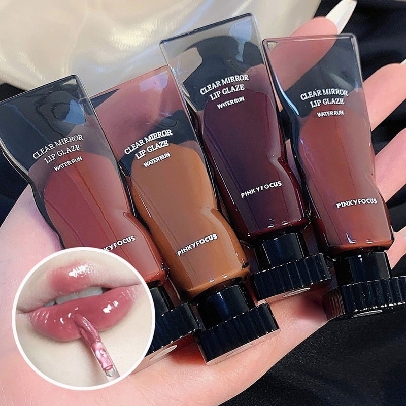 Water Lip Glaze High Gloss Moisturizing Sexy Red Lip Tint - LONGLASTING