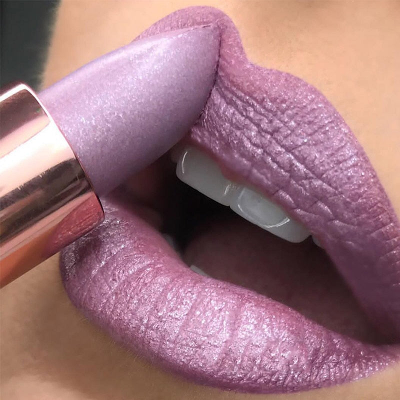 Color Changing Glitter Lipstick - Waterproof Long Lasting Matte Lip Tint Red Pink