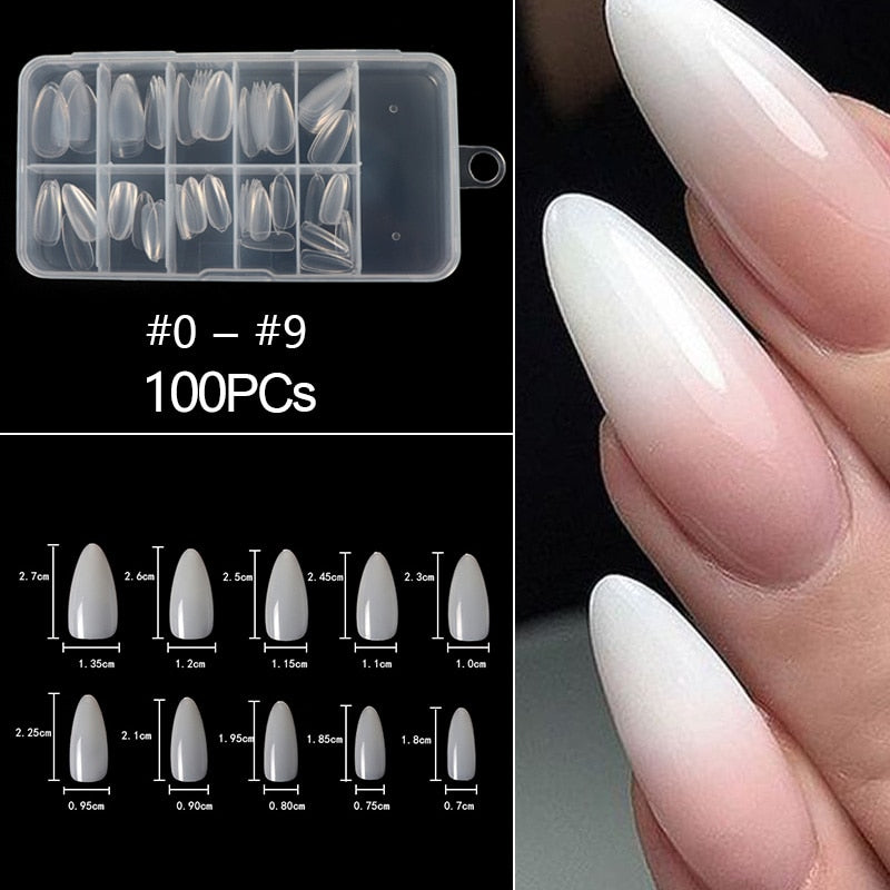 100-500pcs False Ballerina Natural Look Nails
