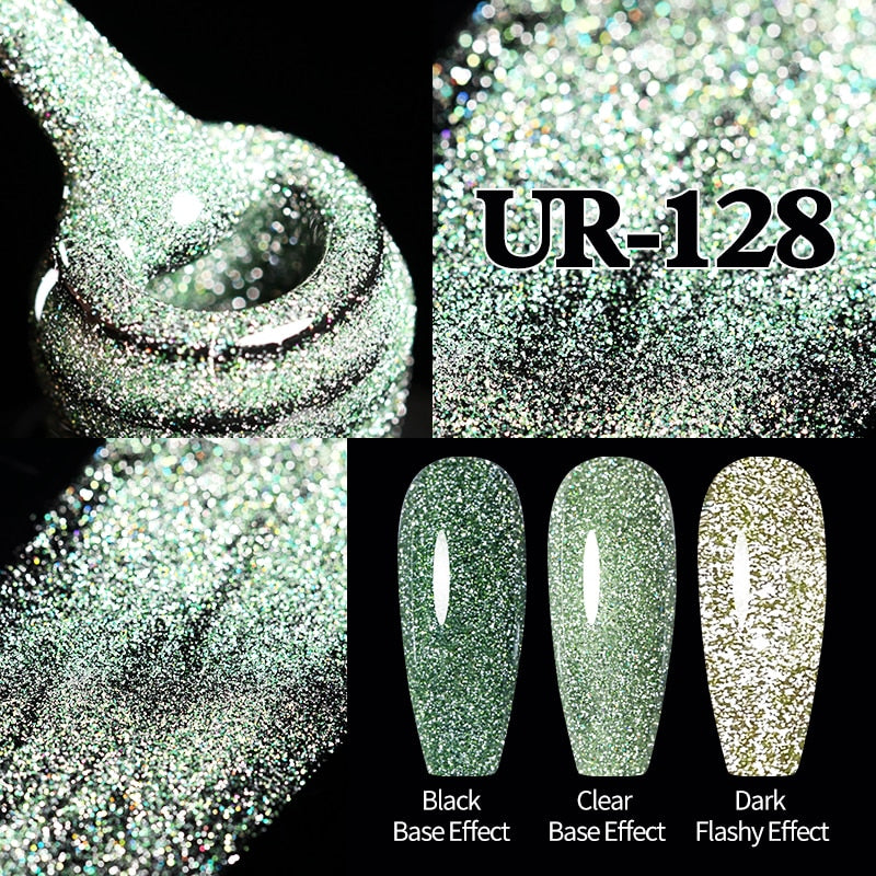Sparkling Gel Nail Polish Reflective Glitter Semi Permanent Need Base Top Coat 7.5ml