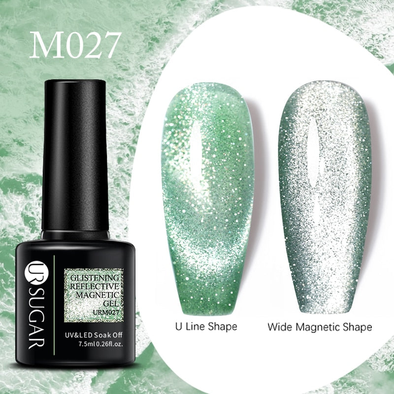 Sparkling Gel Nail Polish Reflective Glitter Semi Permanent Need Base Top Coat 7.5ml