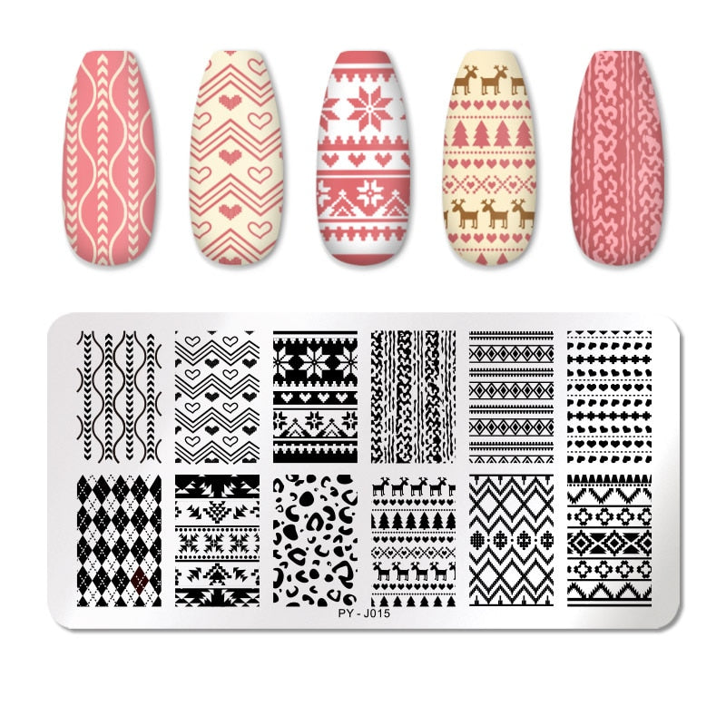 12X6cm Nail Art Templates Stamping Design