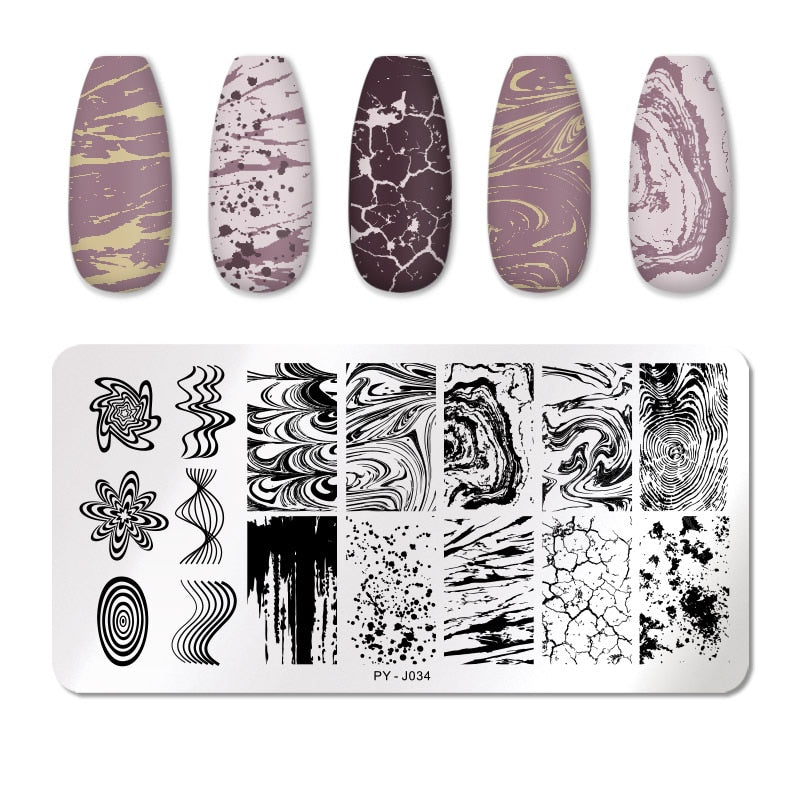 12X6cm Nail Art Templates Stamping Design