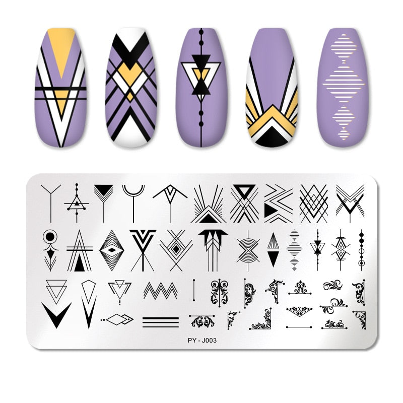 12X6cm Nail Art Templates Stamping Design