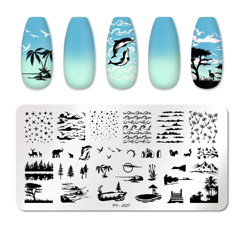 12X6cm Nail Art Templates Stamping Design