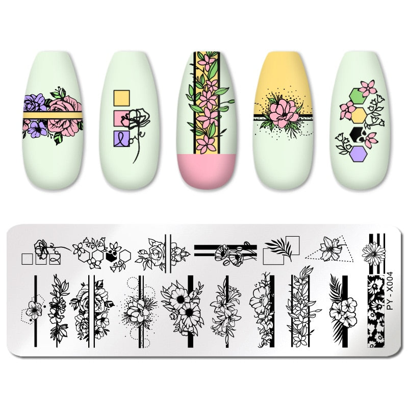 12X6cm Nail Art Templates Stamping Design