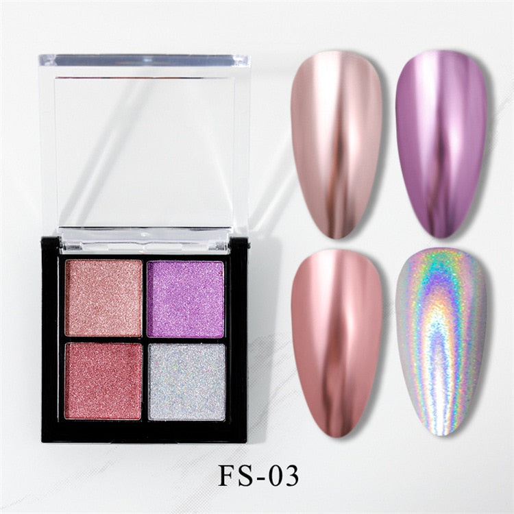 6 Colors Holographics Laser Aurora Solid Mirror Nail Glitter Powder