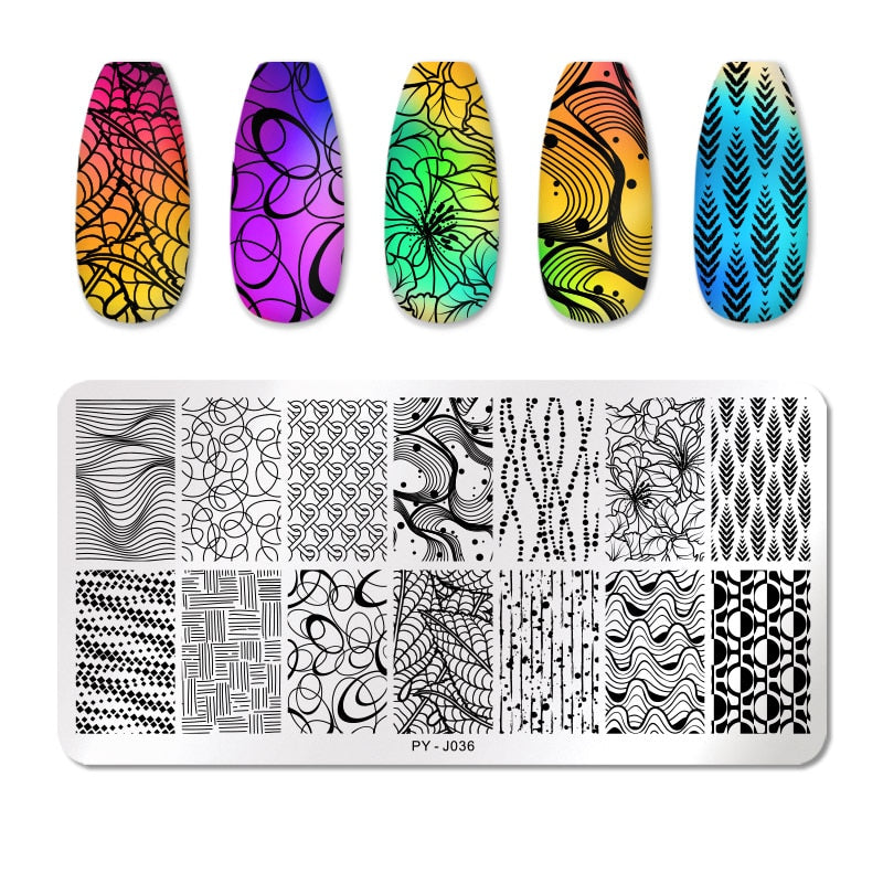 12X6cm Nail Art Templates Stamping Design