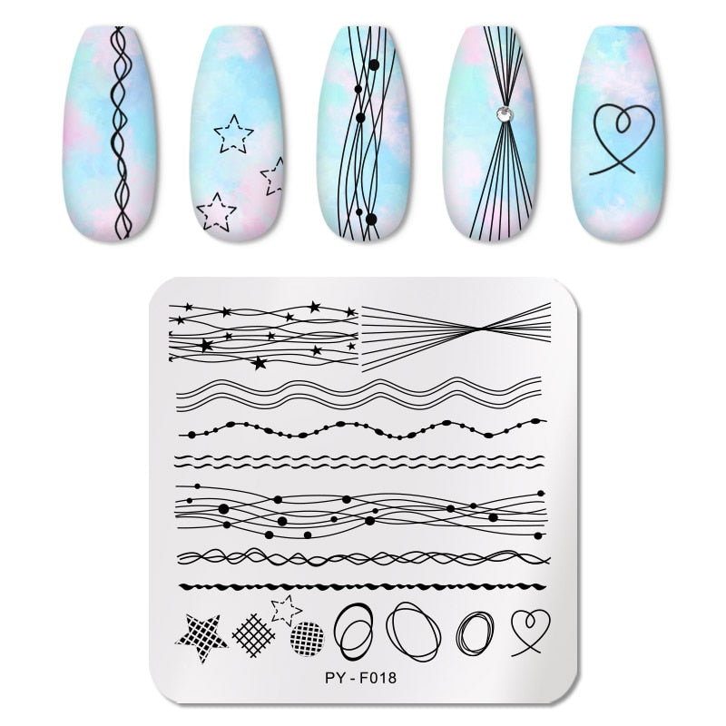 12X6cm Nail Art Templates Stamping Design