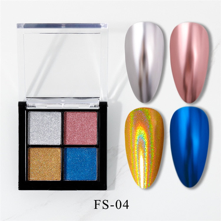 6 Colors Holographics Laser Aurora Solid Mirror Nail Glitter Powder