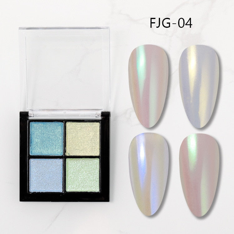 6 Colors Holographics Laser Aurora Solid Mirror Nail Glitter Powder