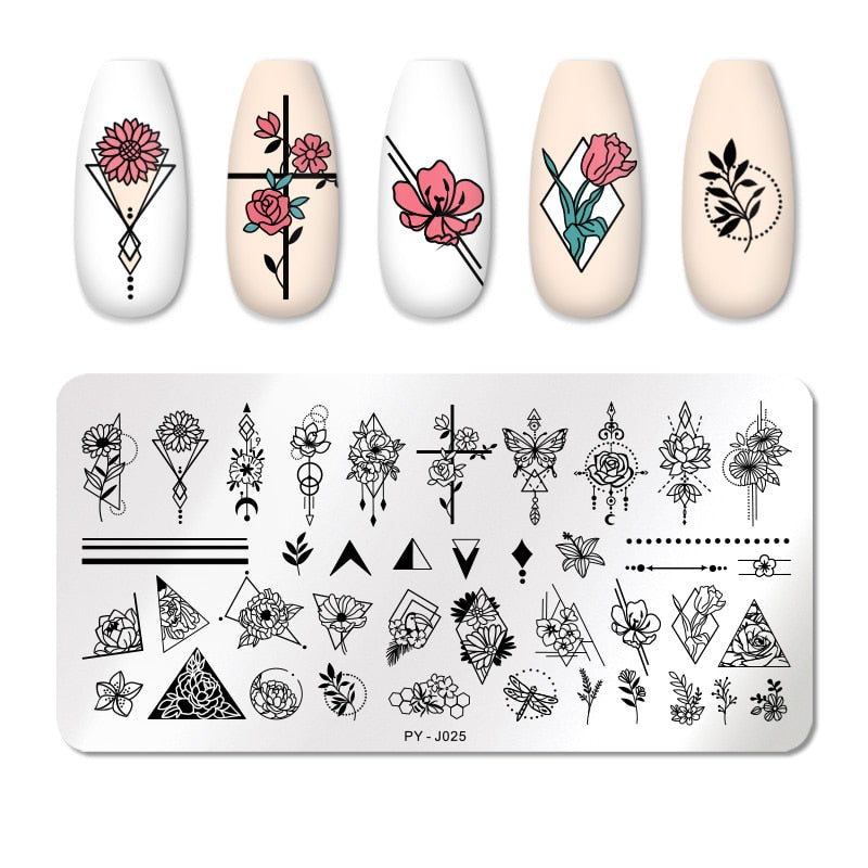 12X6cm Nail Art Templates Stamping Design