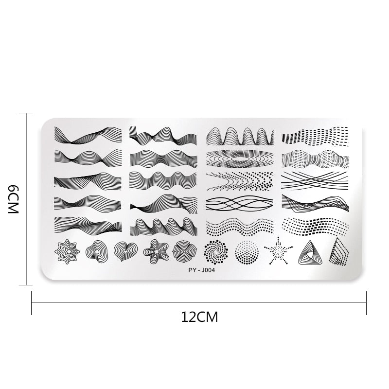 12X6cm Nail Art Templates Stamping Design