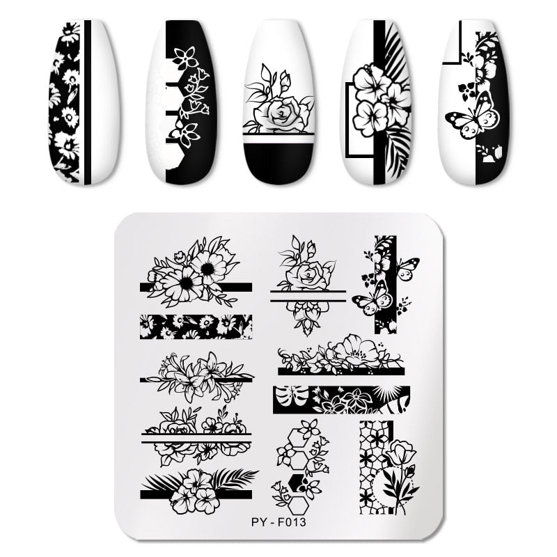 12X6cm Nail Art Templates Stamping Design