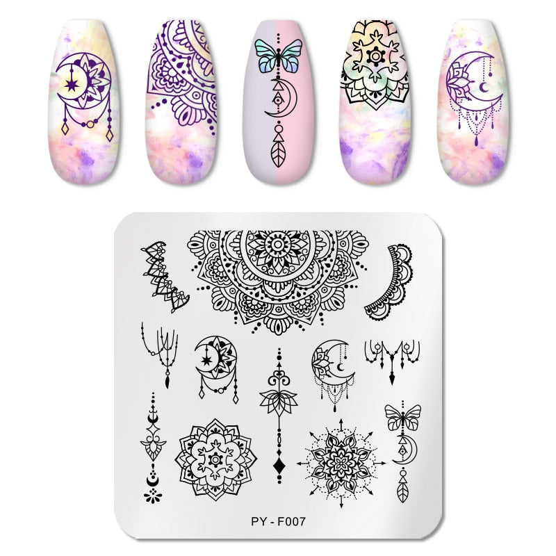 12X6cm Nail Art Templates Stamping Design