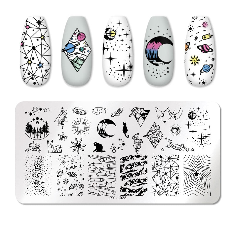 12X6cm Nail Art Templates Stamping Design