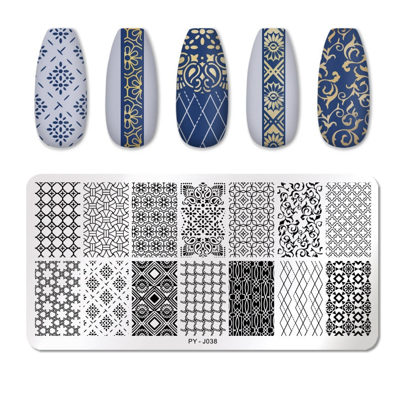 12X6cm Nail Art Templates Stamping Design