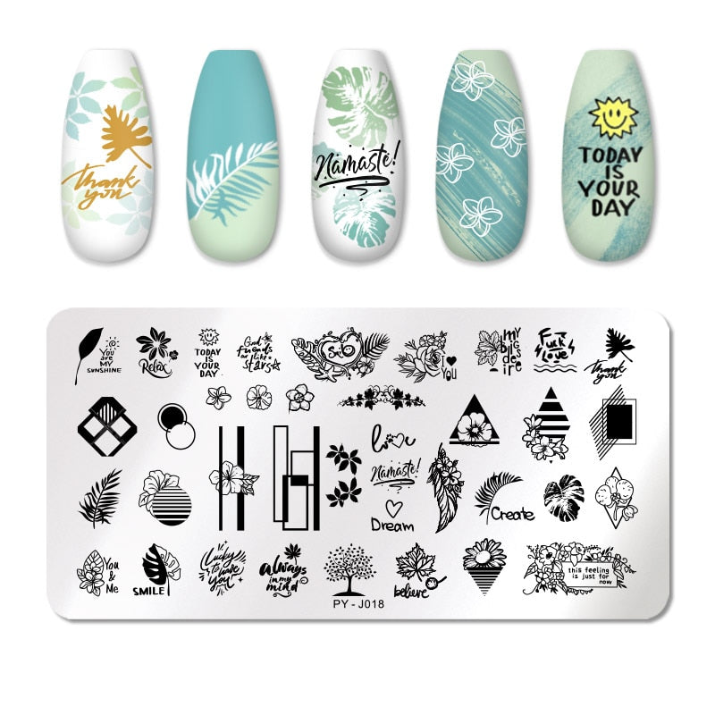 12X6cm Nail Art Templates Stamping Design