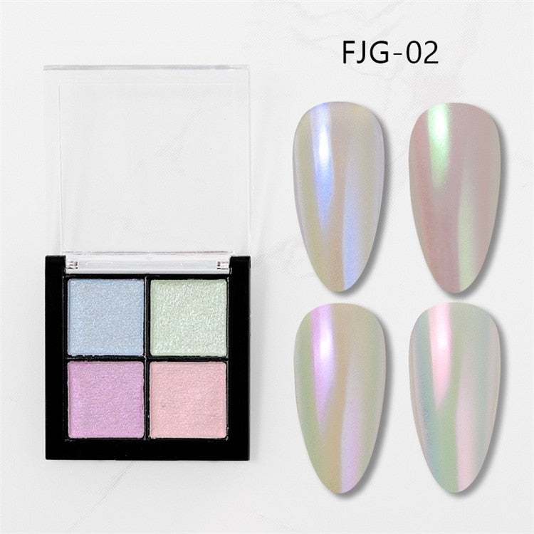 6 Colors Holographics Laser Aurora Solid Mirror Nail Glitter Powder