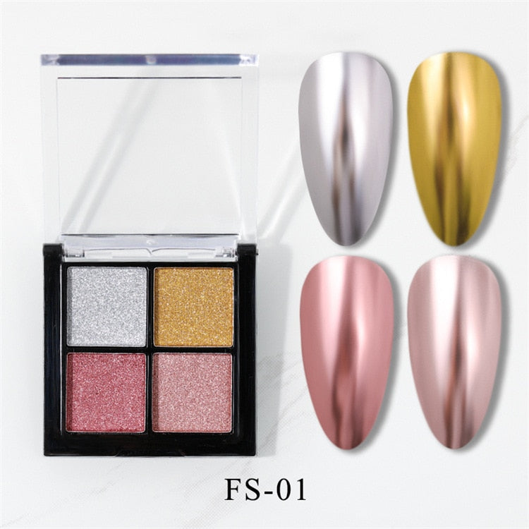 6 Colors Holographics Laser Aurora Solid Mirror Nail Glitter Powder