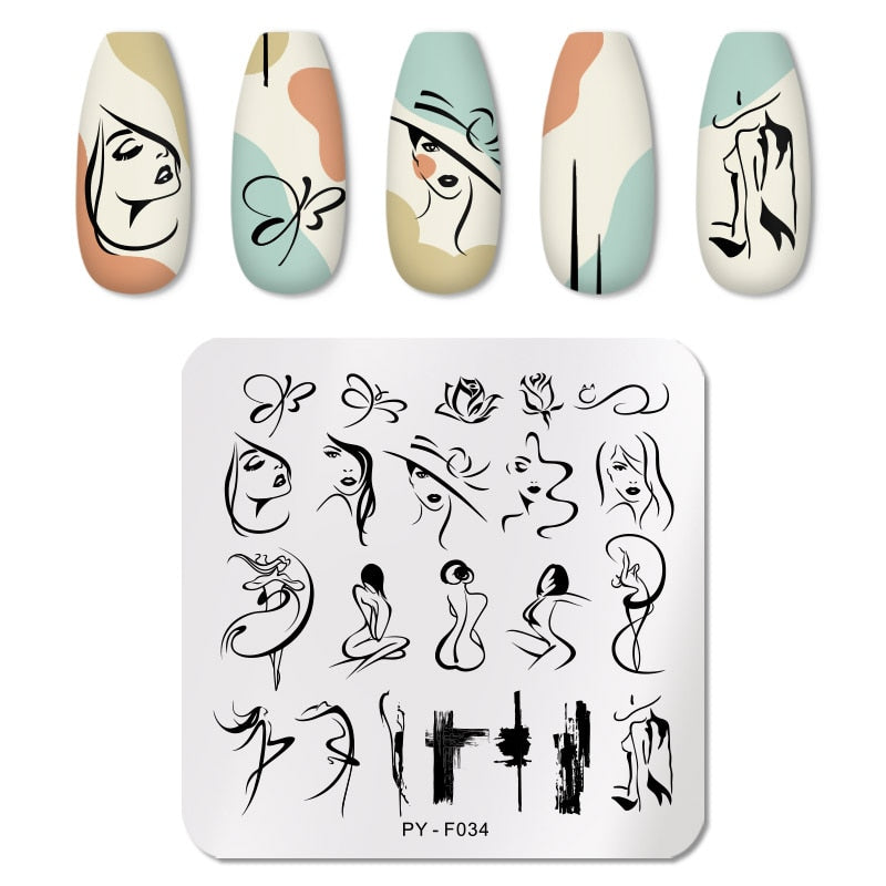 12X6cm Nail Art Templates Stamping Design