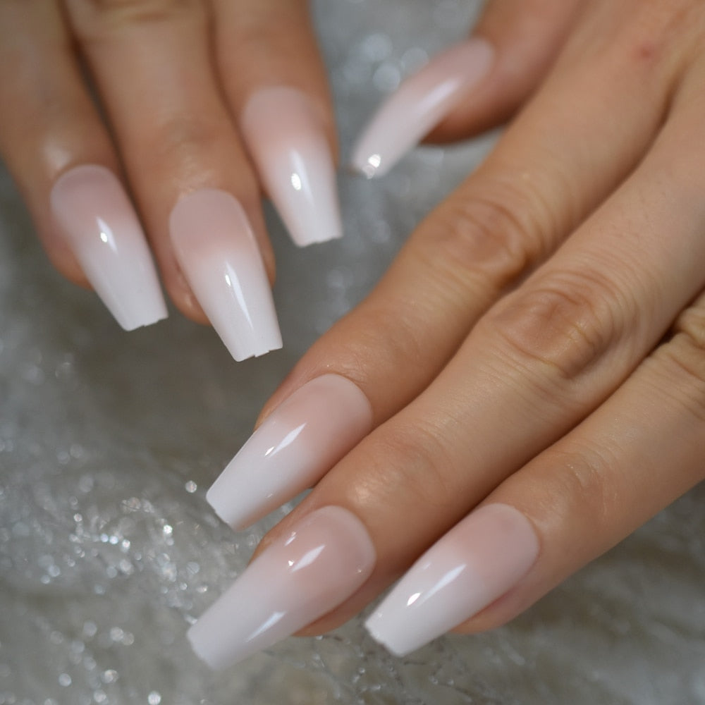 Salon Acrylic Press On French Nails Short Length