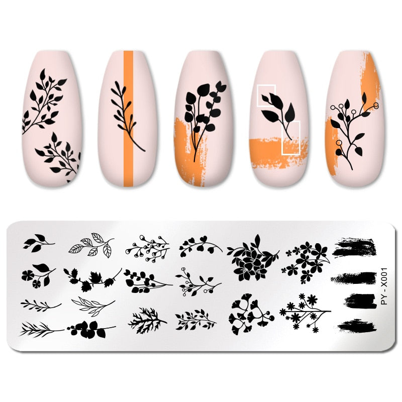 12X6cm Nail Art Templates Stamping Design